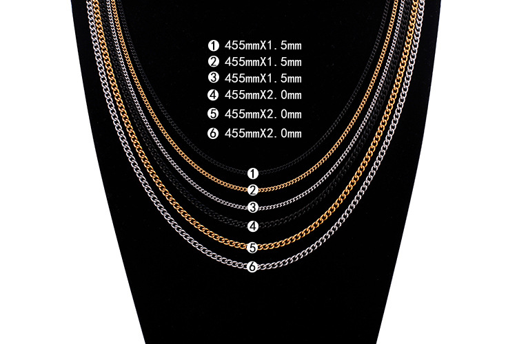 43g Weight PVD Coated 18K Gold Plated Geometric Titanium Steel Fashion Waterproof Non Tarnish 304 Stainless Steel Necklace