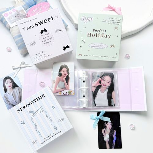 Original Korean-style minimalist ballet bow magnetic suction one-grid card album instant camera loose-leaf card album storage