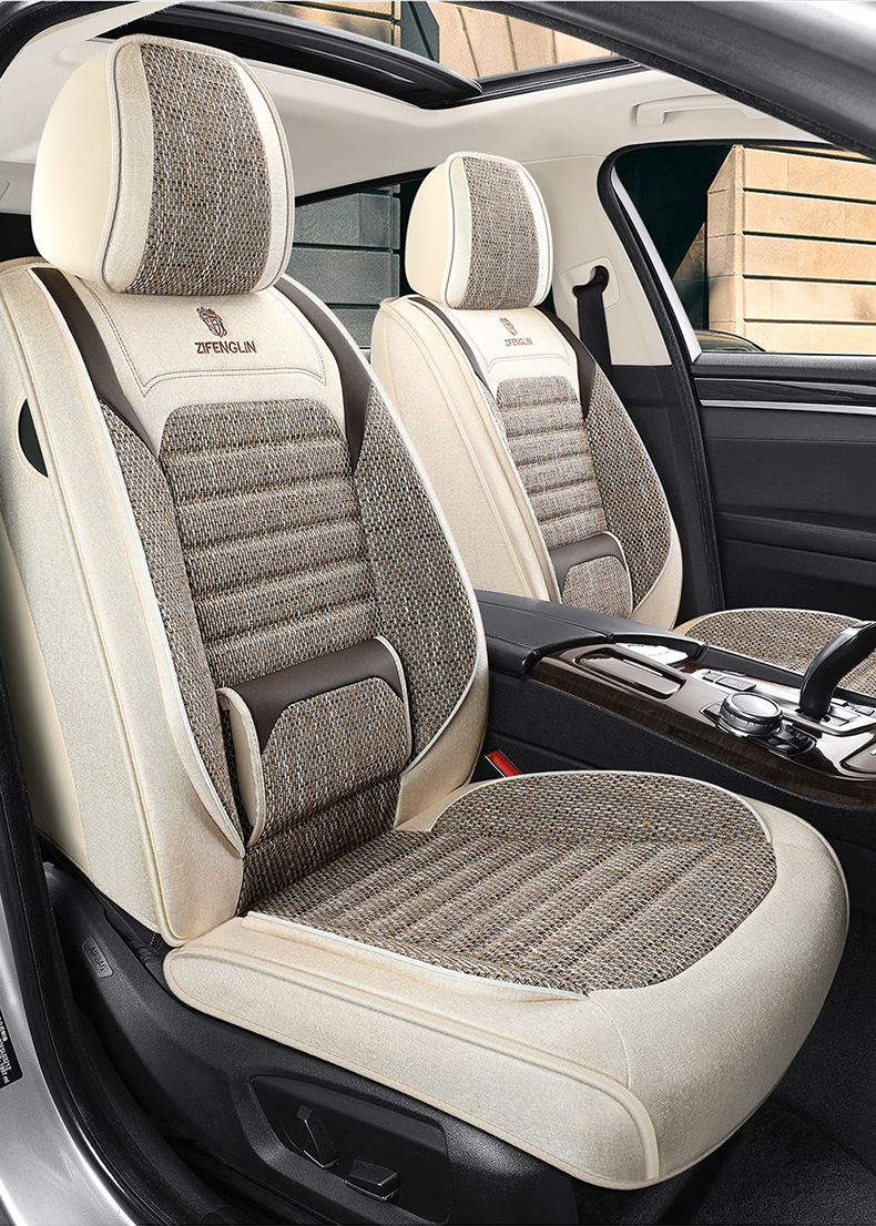 25 Years of Cross-Border New Four-Season Universal Comfortable Linen Breathable and Wear-Resistant Five-Seater Universal Car Interior Cushion Cover