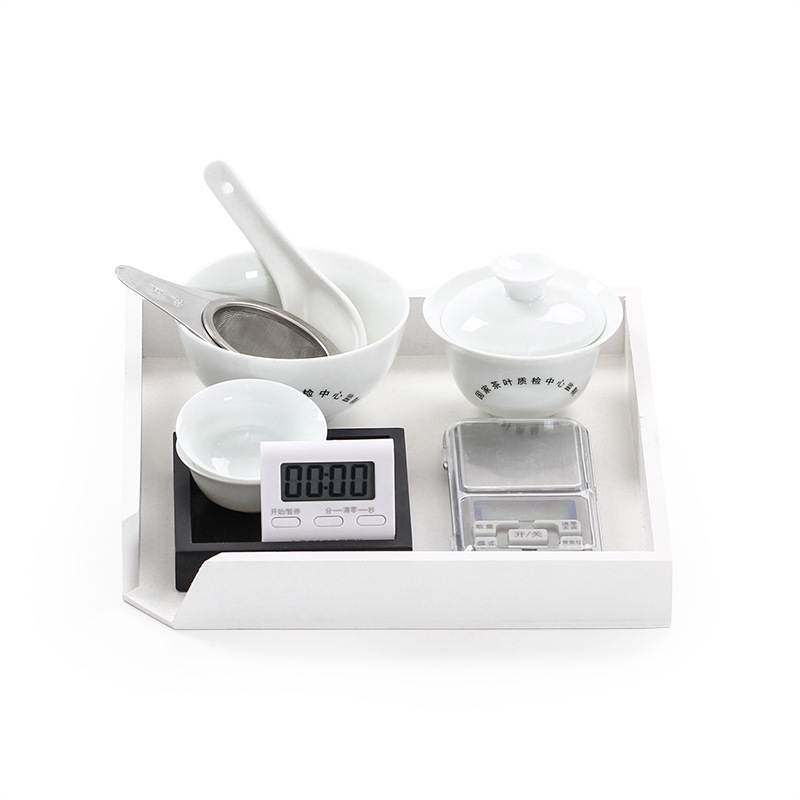 Standard Tea Sensory Evaluation Cup Bowl Tea Cover Bowl Tea Set Group Tea Evaluator's Utensil Plate Evaluation Tea Table Tasting Cup
