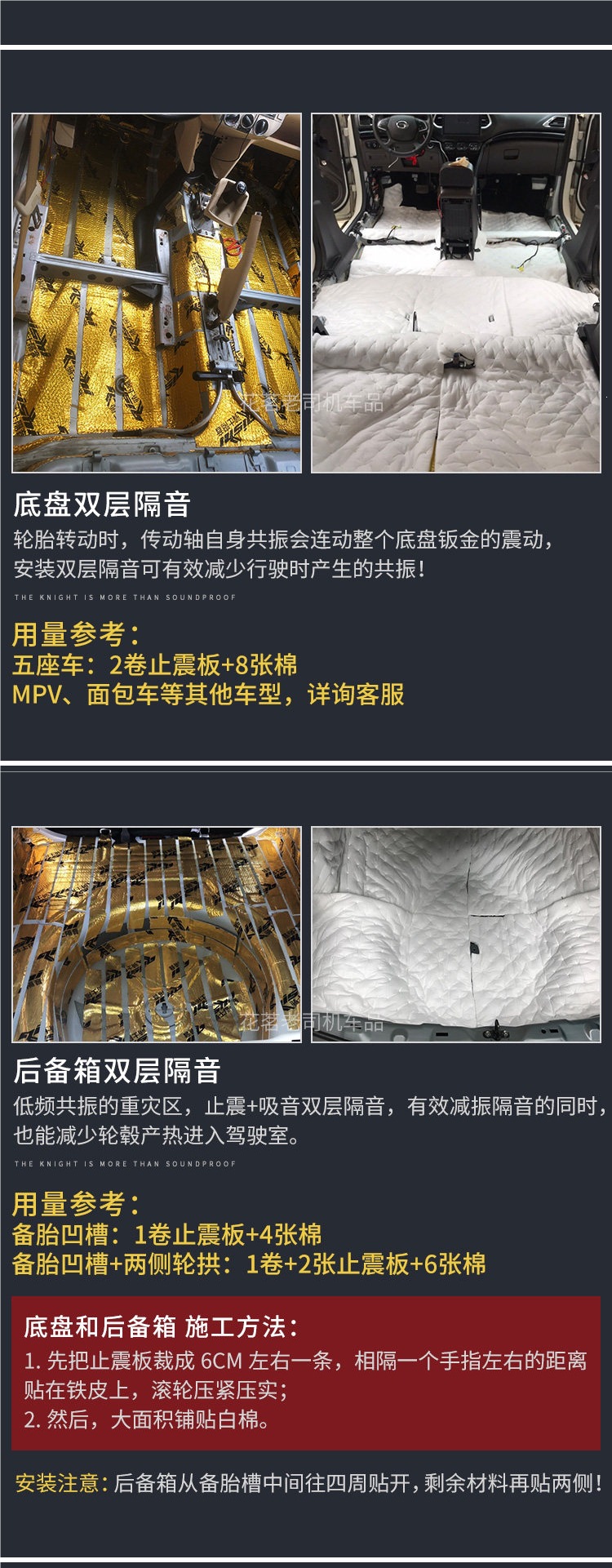Car Soundproofing and Shock-Absorbing Panels, Environmentally Friendly Noise-Reducing Butyl Rubber Material, Car Door Sound Dampening, Super Sound-Absorbing Cotton, Self-Adhesive Soundproofing Cotton