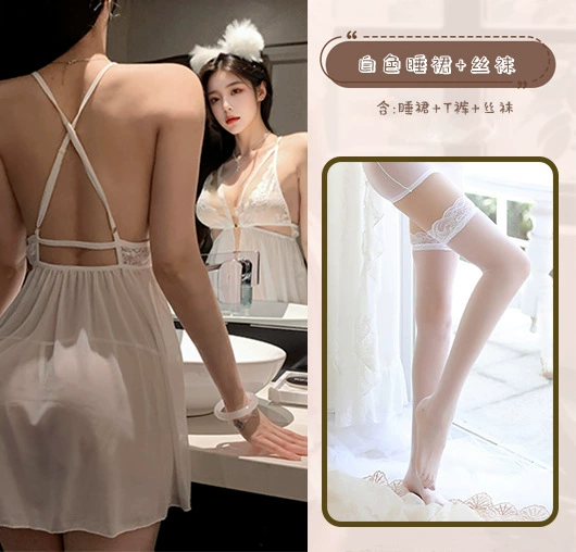 Кружевной набор babydoll нижнего белья, безрукавная ночная сорочка с эффектом подъема, один размер