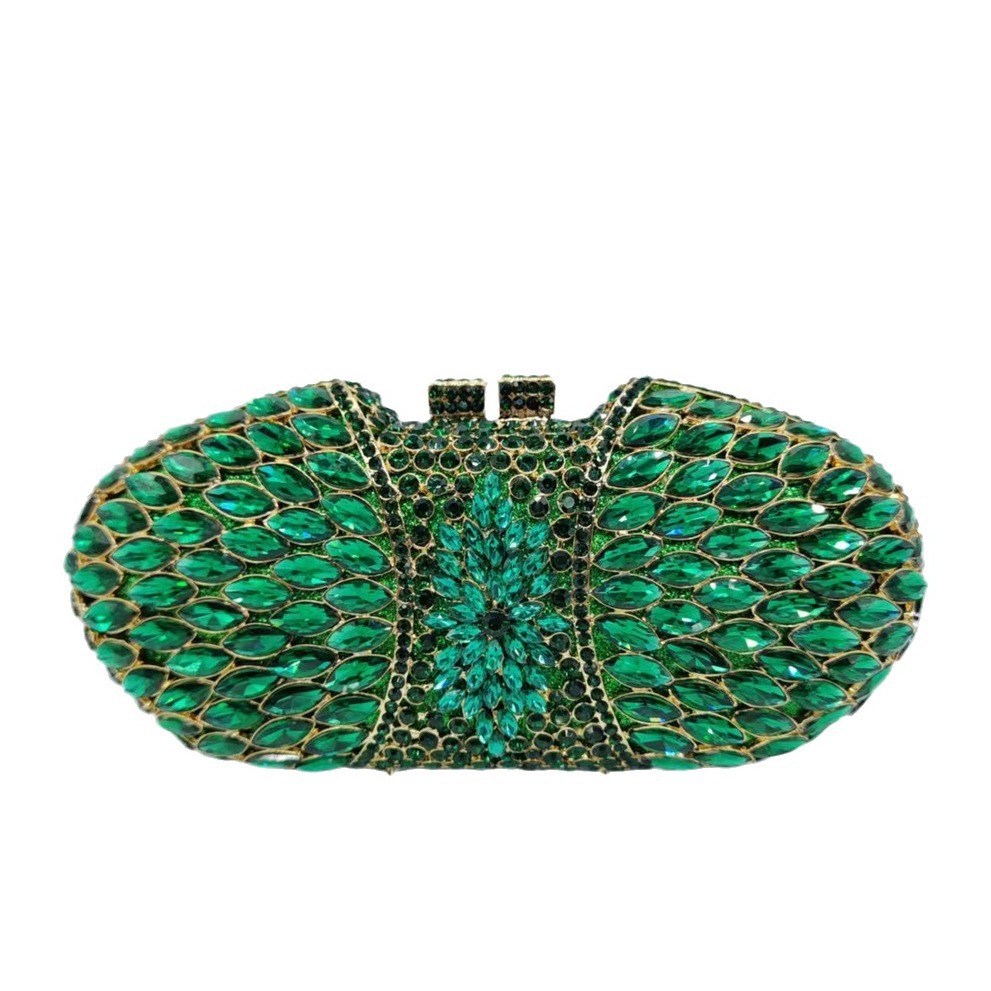 Nuevo paquete de diamantes para la cena, caja metálica dura, bolso de diamantes, bolso de fiesta europeo y americano, bolso de mujer