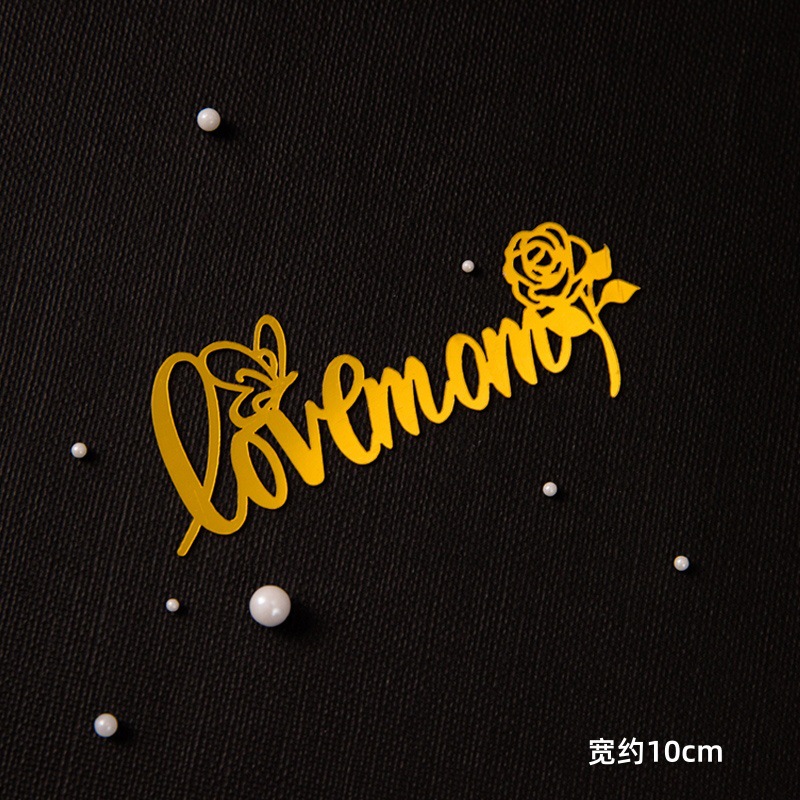 2025 Día de la Madre Gota de agua Diamante Corona Pastel Decoración Adornos Vista trasera Madre Acrílico Plug-in Mariposa Vestir