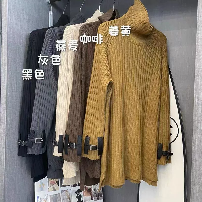 Демисезонная булавка, свитер, oversize, ассиметричный крой
