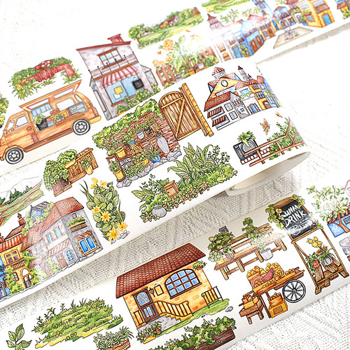Base landscaping original character hand ledger sticker special oil and paper tape diy hand ledger decorative hand ledger tape wholesale