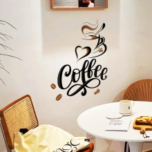MS8389-NH咖啡杯英文墙贴纸咖啡厅客厅办公区装饰墙贴自粘批发墙