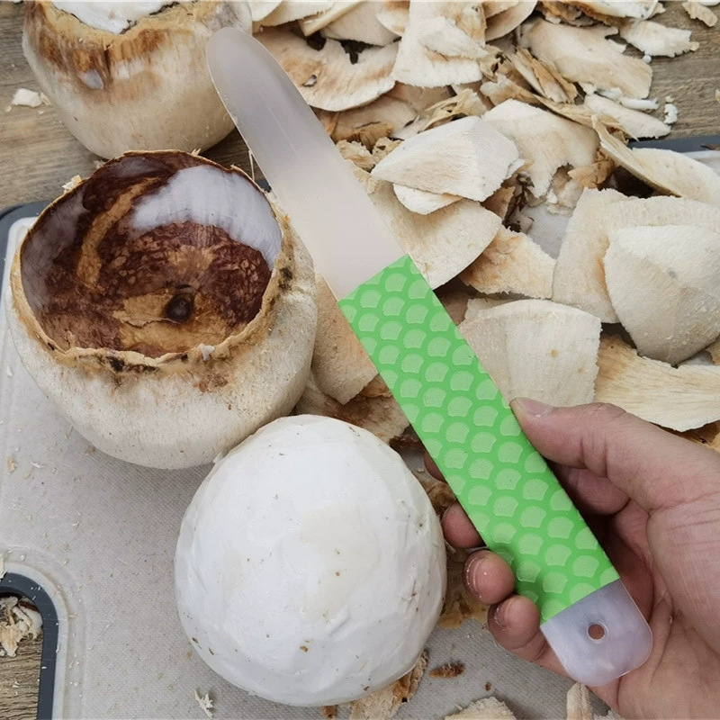 Ланмэй открывает кокосы, ножи для кокоса, открытие скорлуп кокоса, чистит мясо кокоса, кокосовое яйцо, кокос зелёное открытие