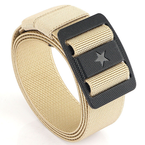 3.5 two-way new Japanese buckle nylon five-star elastic men's tactical belt outdoor training quick-drying canvas belt