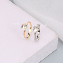 跨境热销手饰钻戒外贸简约时尚活口四方爪钻戒指精致礼品指环