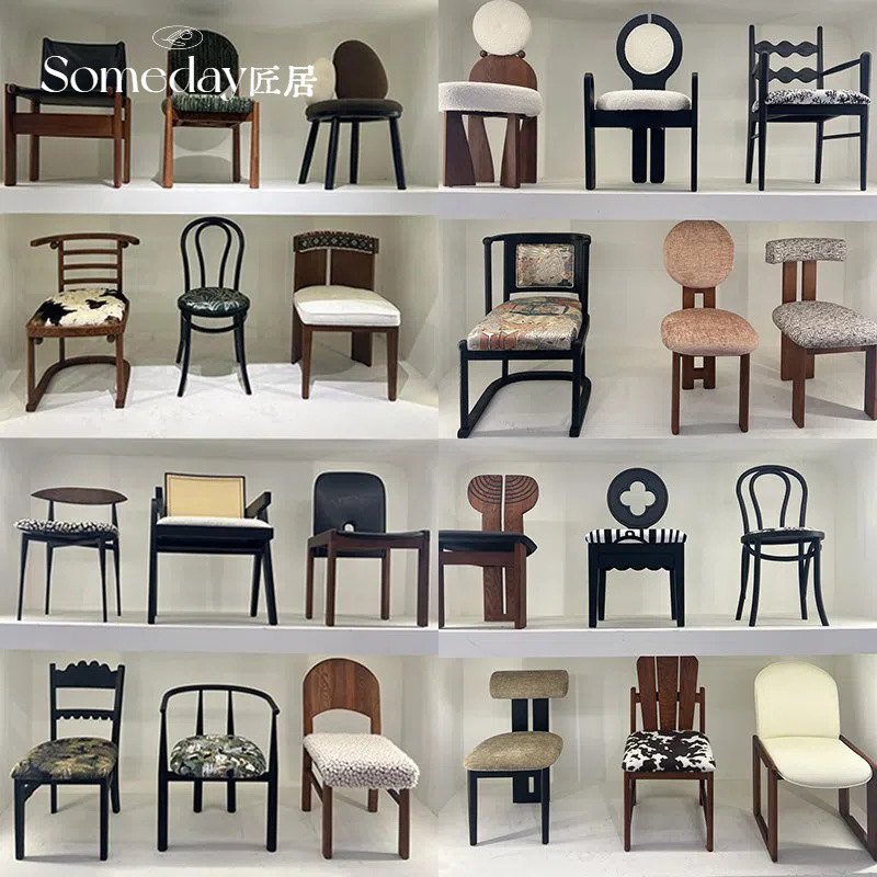 Ash Wood Dining Chair, Home-Use Backrest Chair, High-End French Vintage Dining Table and Chair, Solid Wood Mid-Century Style Chair with Armrests Ash Wood Dining Chair, Home-Use Backrest Chair, High-End French Vintage Dining Table and Chair, Solid Wood Mid-Century Style Chair with Armrests