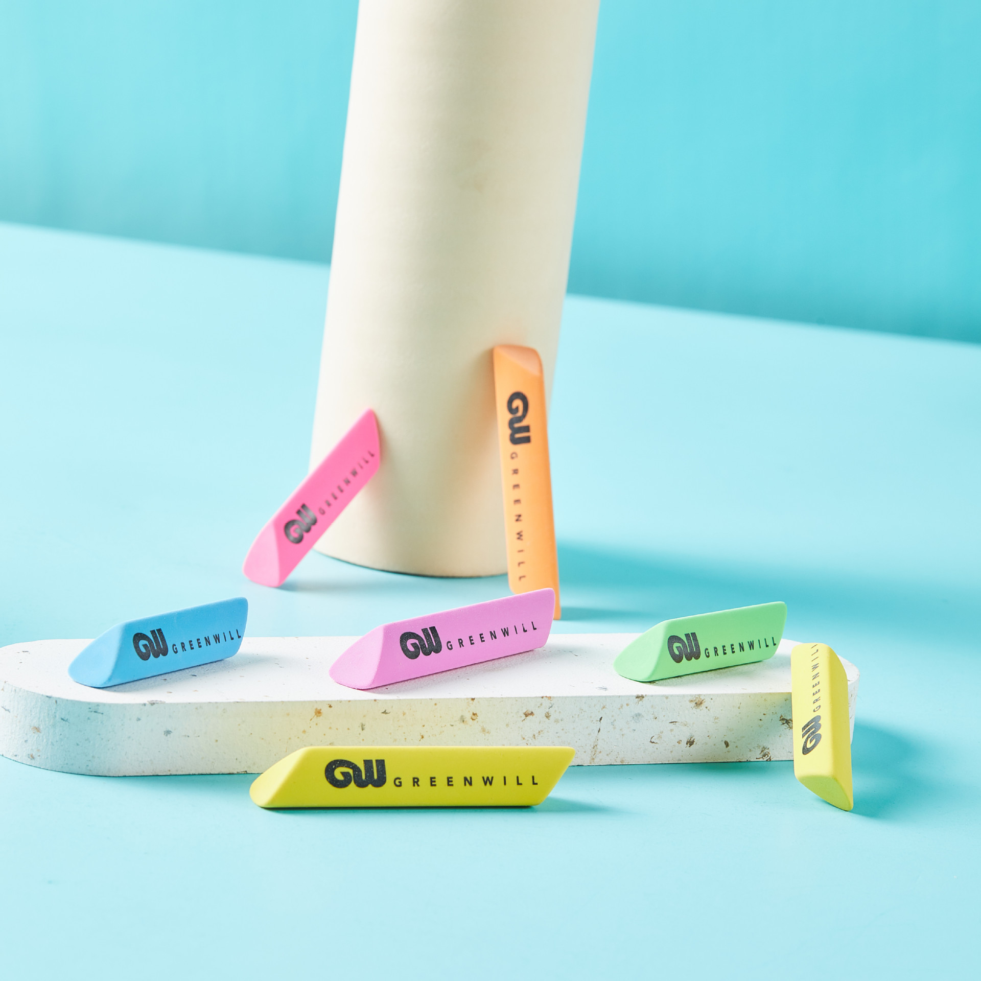 Borradores de color caramelo, productos escolares, borradores de venta al por mayor, borradores de triángulo diagonal para bocetos de arte