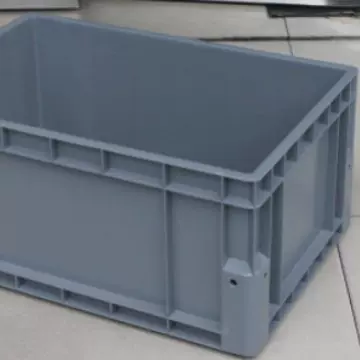 立体库专用箱工业塑料周转箱加厚长方形物流塑胶箱蓝灰色周箩筐