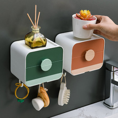 Double-layer soap box household draining shelf bathroom and toilet soap holder draining shelf wall-mounted jewelry box