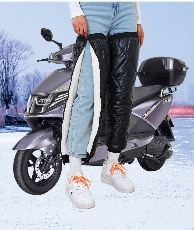 Winter electric bike and motorcycle knee pads for warmth, windproof while cycling, thickened knee protection for both men and women, zipper leg guards undefined