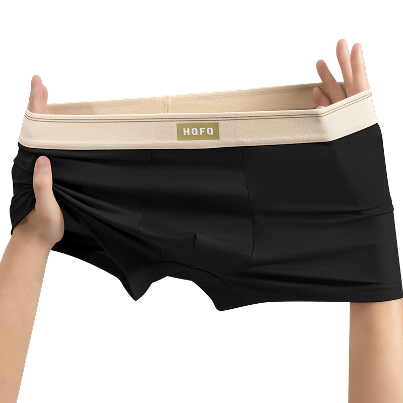 Pantalones interiores masculinas de otoño y invierno transpirables cómodas de cintura media de alta elasticidad para hombres pantalones interiores de entrepierna transpirables para hombres al por mayor