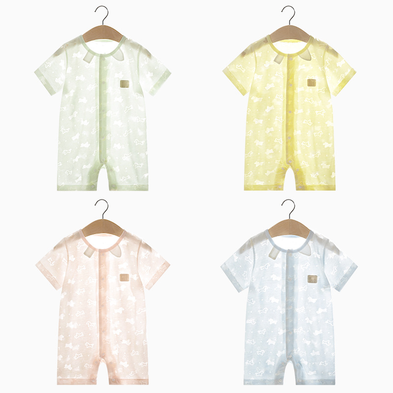 Bebé mono verano delgada de manga corta mameluco niño sin hueso traje recién nacido Ropa niños y niñas Bebé Ropa de verano