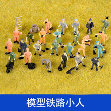 螃蟹王国建筑模型沙盘 微景观建筑小人牧场小人 工人火车轨道场景