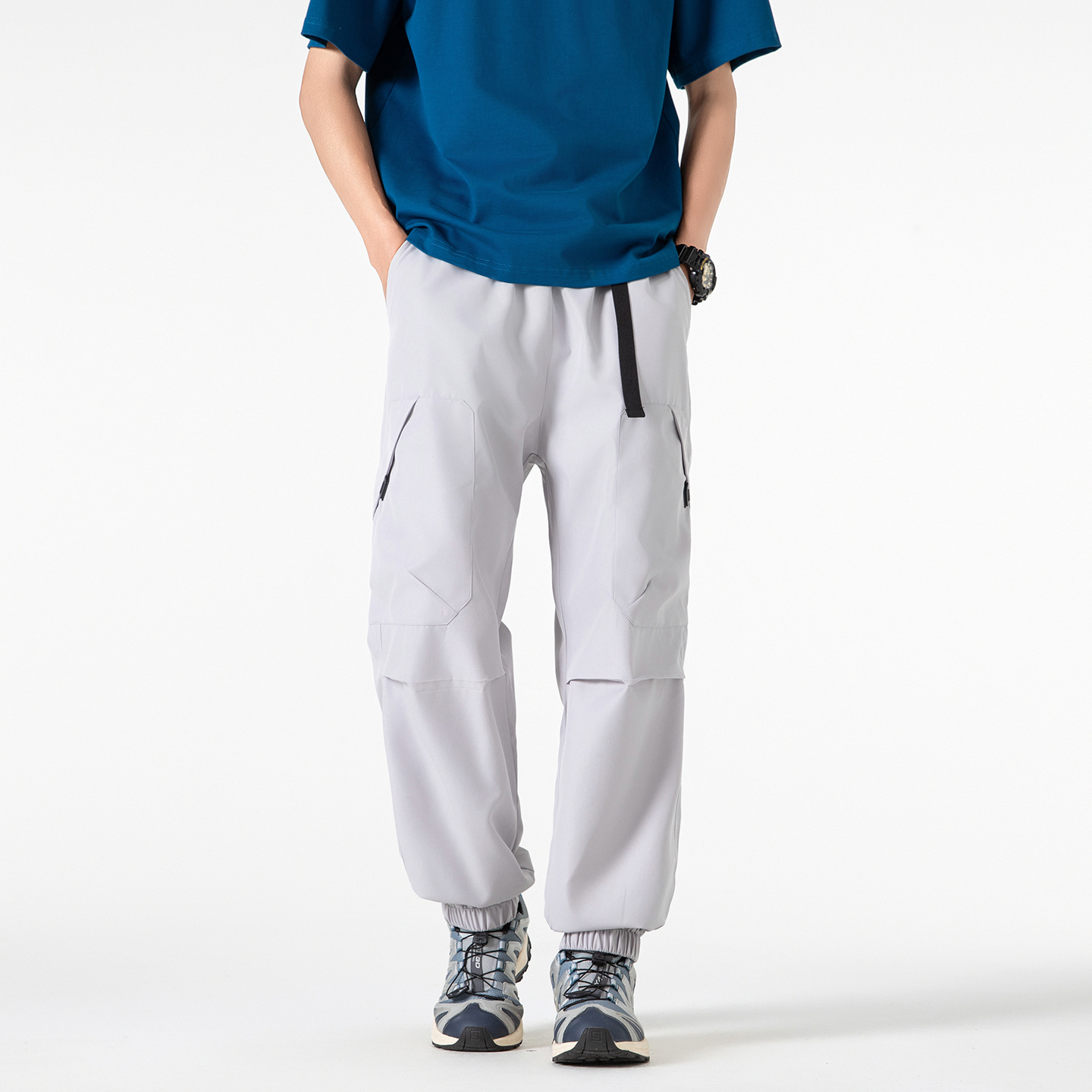 Cross-Border Supply of Men's Work Pants for All Seasons, Quick-Drying, Multi-Pocket, Loose-Fitting Jogger Pants, Outdoor Hiking Casual Pants