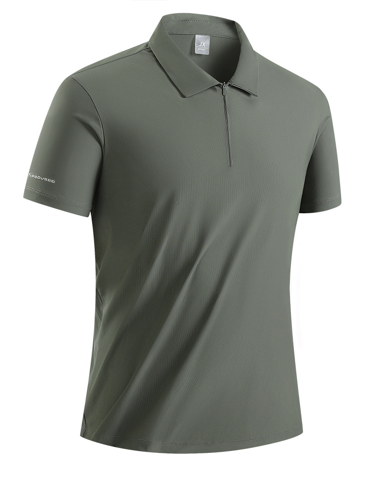 26 Summer Short-Sleeve Polo Shirt for Men, Ice Silk Elastic Quick-Dry Shirt for Women, Half-Open Front Outdoor Sports T-Shirt, Trendy Team Customization