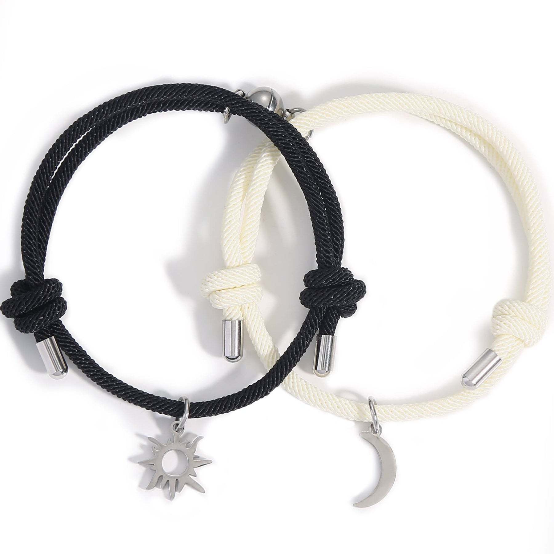 Simple Style Moon Alloy Braid Couple Unisex Bracelets display picture 2