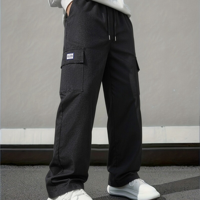 Cross-Border Pants European Size Men's Quick-Dry Multi-Pocket Large Size Workwear Long Pants Jogging Pants Export Straight-Leg Casual Pants