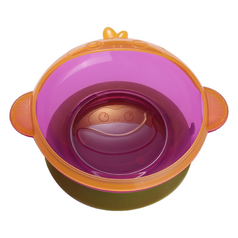 Liquidación lechón tazón bebé vajilla de dibujos animados mono forma bebé comiendo tazón suplemento alimenticio tazón giratorio