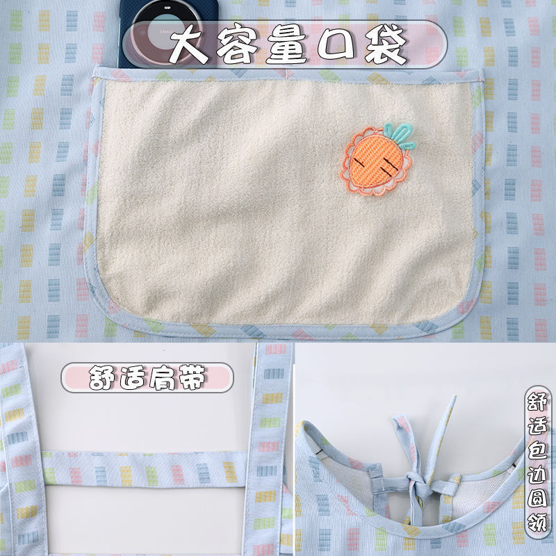 韩版帆布长袖围裙厨房家用防污透气做饭可爱罩衣女士围腰餐饮专用|undefined
