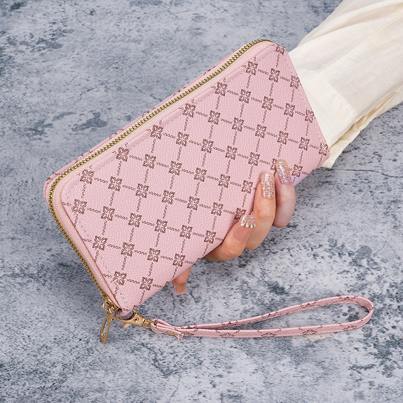 Portafoglio lungo da donna con cerniera, stile coreano, borsa per telefono, grande capacità, borsa alla moda per la mamma con clip per monete_voghion.com