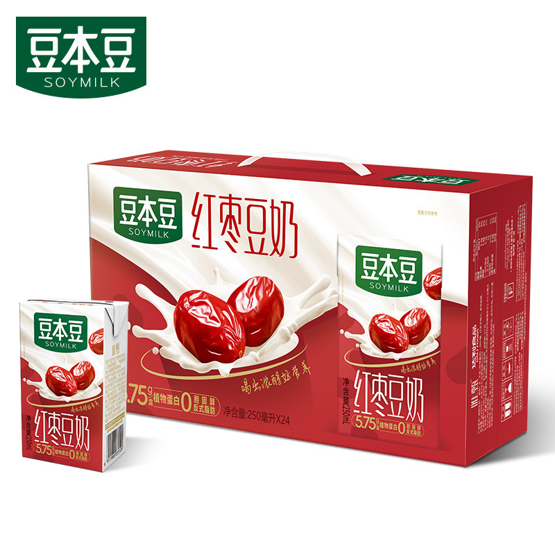 豆本豆唯甄红枣豆奶250ml*24盒植物蛋白饮品营养早餐奶整箱送礼|undefined