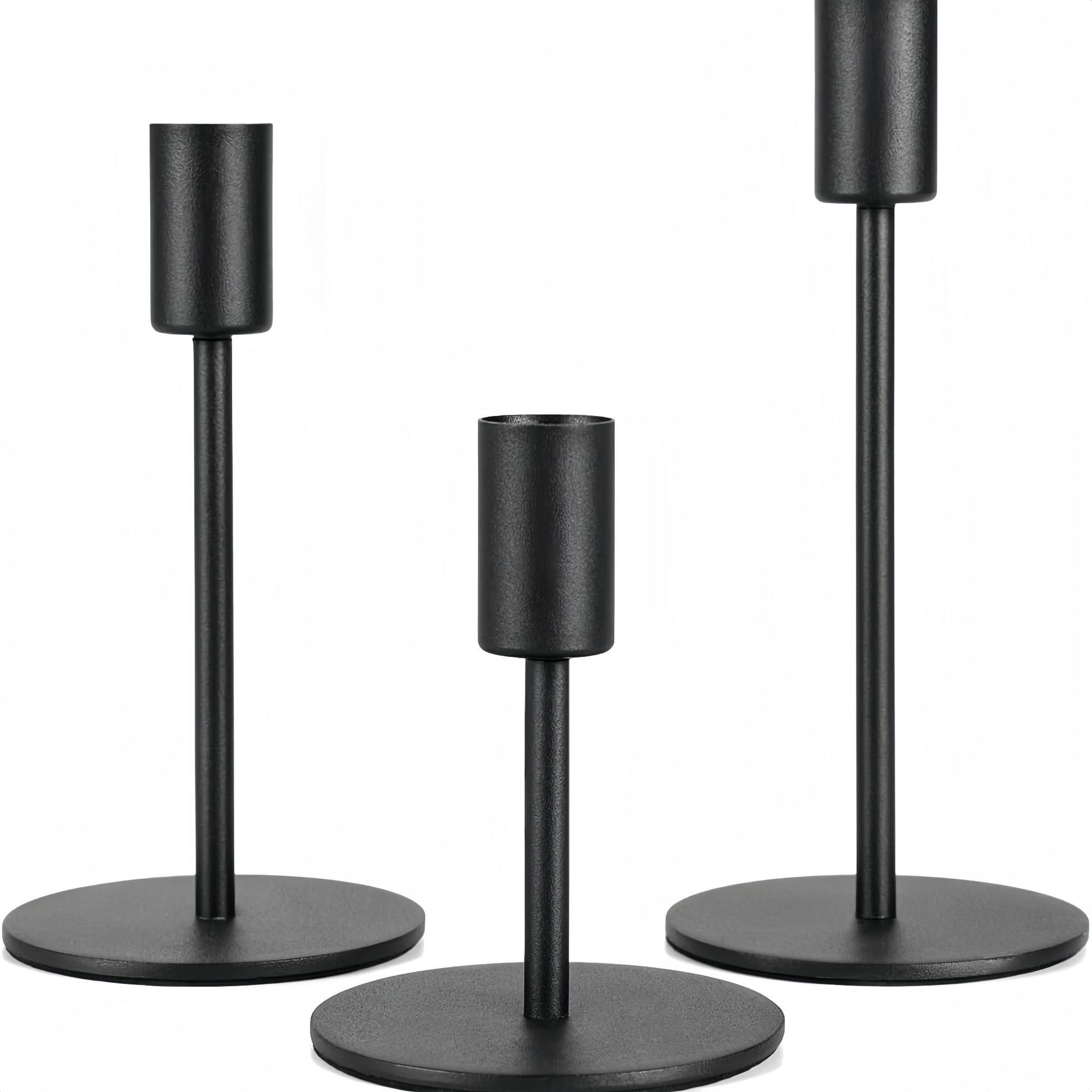 Mayorista en candelabro de hierro forjado nórdico adornos de velas largas para la cena a la luz de velas decoración romántica props atmósfera