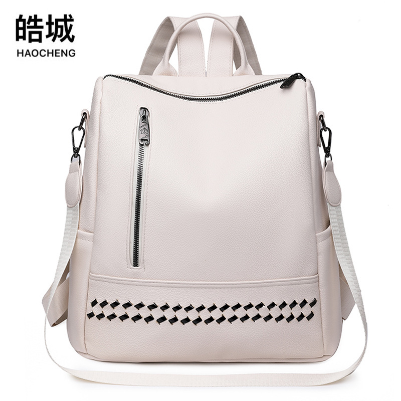 Los fabricantes envían 2023 nuevas mochilas antirrobo de cuero suave para damas casuales