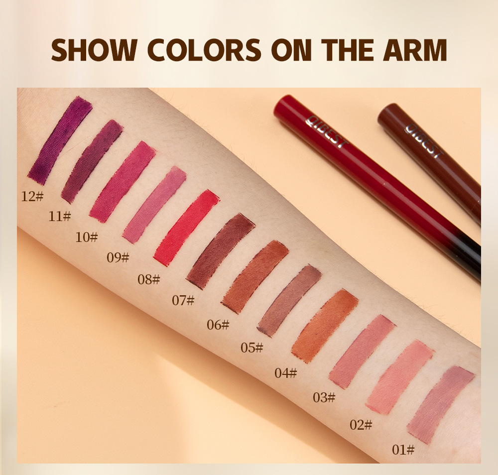 QIBEST Cross-border matte velvet matte lipstick does not stick to cups, does not fade, is easy to apply, moisturizes and lasts long, and is a lipstick for makeup undefined