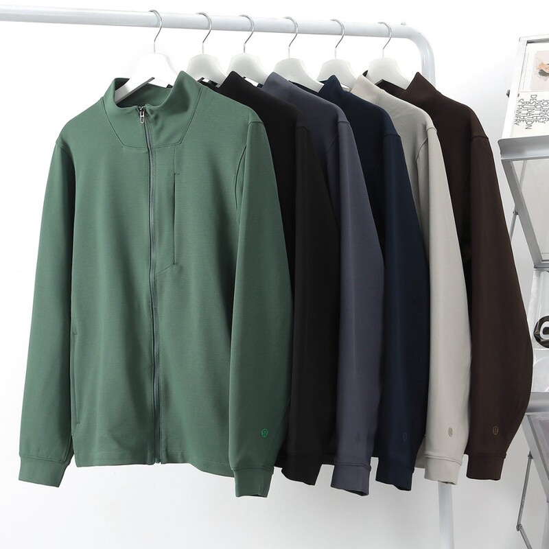 Autumn and Winter Lulu Lujia Men's Jacket Lm3Czos Stand Collar Commuter Zipper Long-Sleeved Outdoor Casual Cardigan