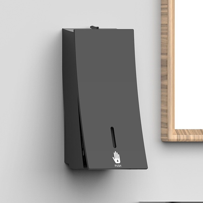 現物黒色手動石けん液器壁掛け式携帯電話押圧式壁掛け石けん器浴室ホテル手洗い液|undefined