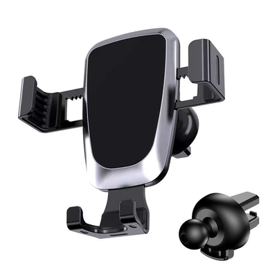 Spiral Hook Car Phone Car phone holder - yc08-mirror-gravity-bracket-silver-black