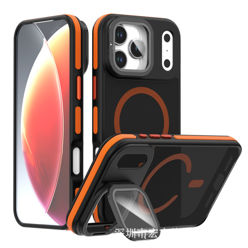 适用苹果iPhone17Pro讯彩镜头膜支架肤感磁吸手机壳三星S25保护套|undefined