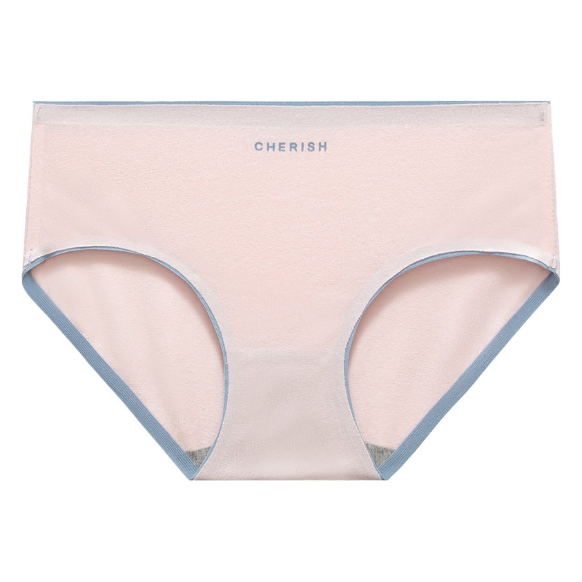 Algodón puro de las mujeres de mediados de cintura transpirable pantalones cortos de niña cabeza estilo deportivo antibacteriano entrepierna verano delgada ropa interior de niña sin costuras