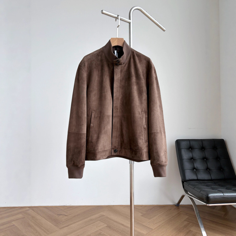 Affordable Alternative to Big Brands 2025Zz Jiejia Men's Winter Brown Sheepskin Short Jacket Business Casual Stand Collar Coat