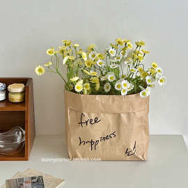 元气角落 ins风纸袋小雏菊洋甘菊仿真花假花客厅桌面摆件装饰摆设
