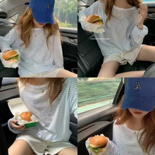 防晒衣服女夏季学生韩版宽松薄款防紫外线冰丝外穿长袖T恤上衣潮