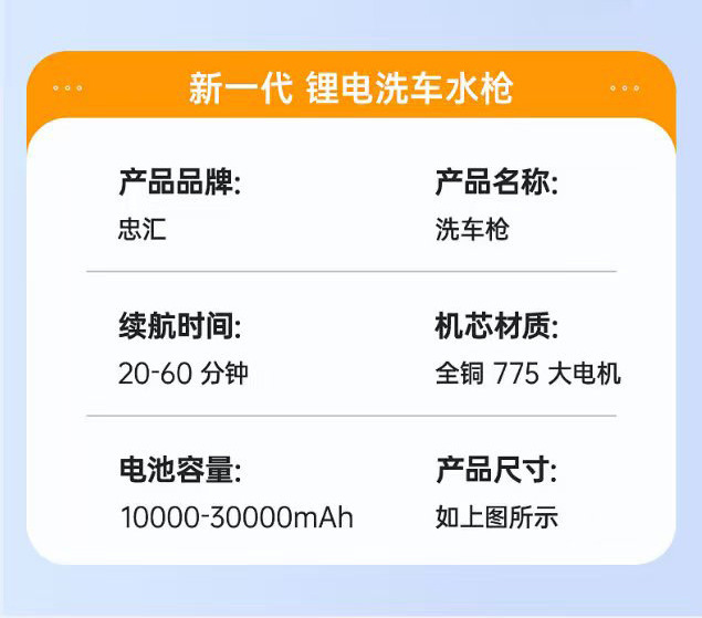 Carefully Selected Cross-Border Multifunctional Portable Rechargeable High-Pressure Car Wash Water Gun, Household Lithium Battery Car Wash Machine Set Wholesale