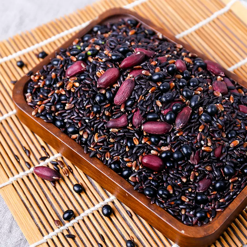 黑豆黑米芝麻花生糯米月子餐早餐五谷杂粮八宝粥批发粗粮组合桶装