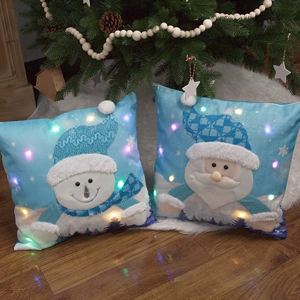 Blue Xmas Pillow Case with Light, 45*45cm, Home Decor