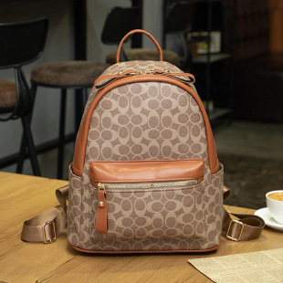 Simple Fashion Backpack Women's New Vintage Printed Large Capacity Commuter Backpack All-match Casual College Student Schoolbag