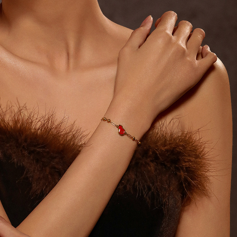Xuping 2026 nuevo acero inoxidable 24k color temperamento simple pulsera calabaza nicho diseño ligero joyas de lujo al por mayor