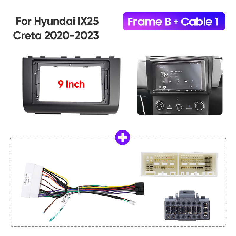 Cross-Border Car Dvd Suitable for Hyundai Hyundai/Ix25/Creta 10inch Neutral Machine Navigation Frame