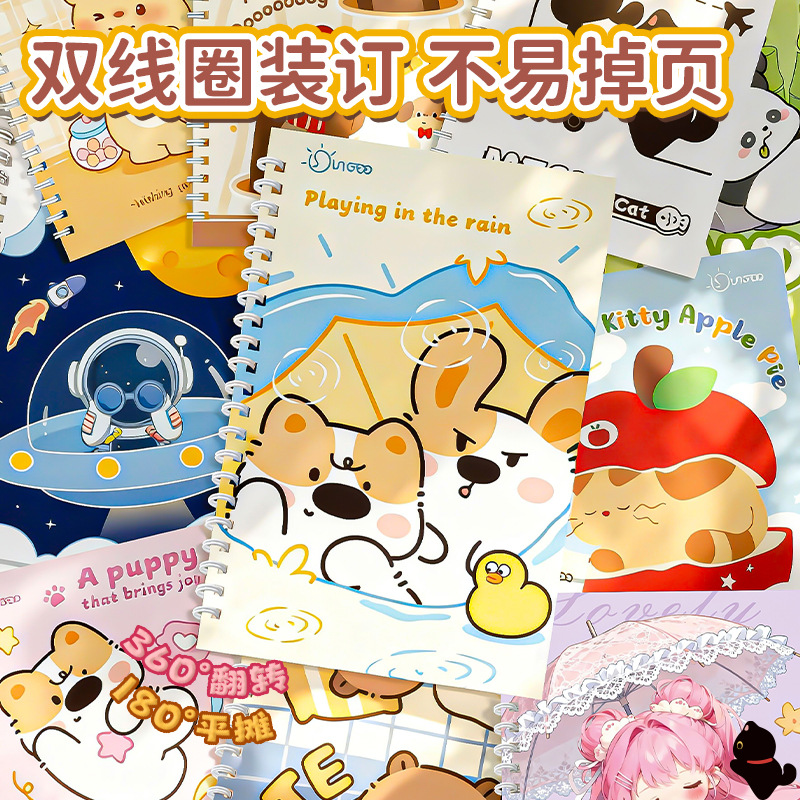Cuaderno de cuentas A5 creativo transfronterizo estudiantes de alto valor de cara con cuaderno de dibujos animados lindos regalos de papelería