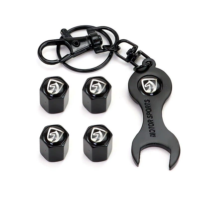 Cap Anti-Deflation Silver Wrench Alloy, valve - baojun-logo-4-pack-black-model-wrench-keychain