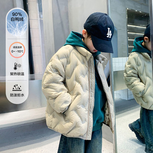 Boys' Lightweight 90 White Duck down Jacket Winter Wear 2025 New Style Medium and Large Children's Short Warm Children's Clothing Jacket